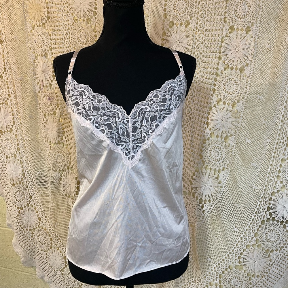 Olga Pale Pink Satin Lace Cami